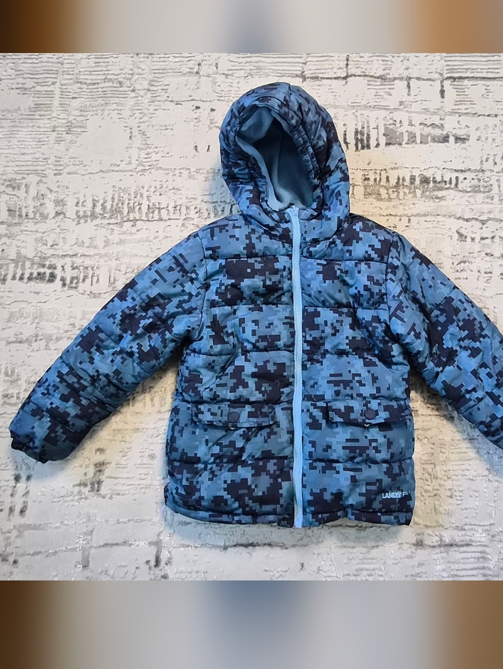 L.L. Bean Colorblock Puffer Jacket - Rainbow Stripes - Picture 3 of 3